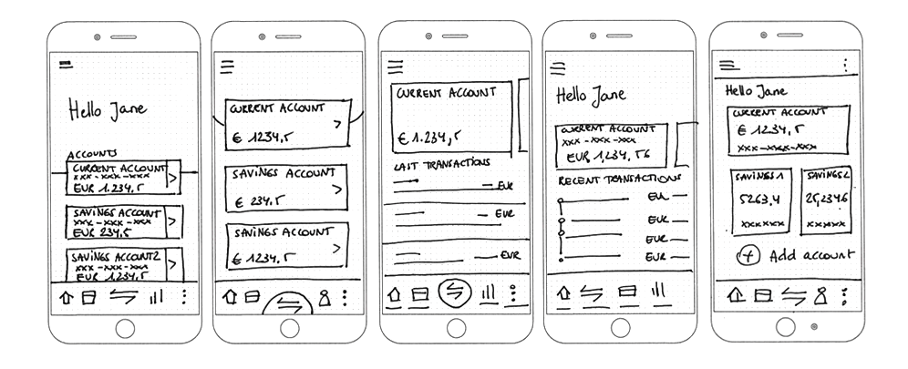 Sketches / low fidelity prototype