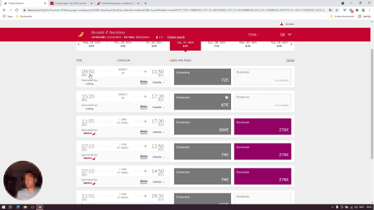 User testing the Iberia website during a usability test